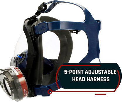 Parcil Distribution Full Face Respirator Mask with Filters – Durable Full Face Respirator Mask, Bayonet Filter Compatible
