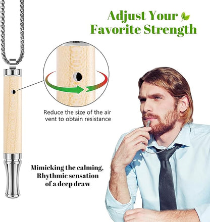 ASTOFLI Adult Quit Smoking Breathing Necklace: Adjustable Air Inhaler Stop Smoking Aids Fidget for Stress Anxiety Relief Smokless Inhaler - Air Outlet Breathing Necklace to Quit Smoking and Vape