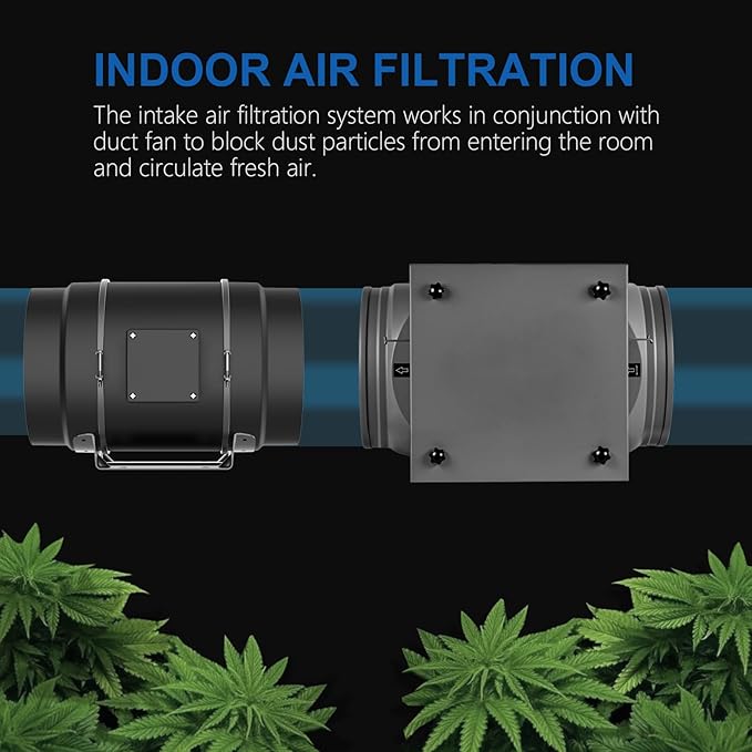 Inline Filter Box 10 ", 3-Layer Air Filtration Box with High Efficacy HEPA and Carbon Filter, Box Fan Filter for 10 Inch Inline Duct Fan for Whole House and HVAC Ventilation Systems