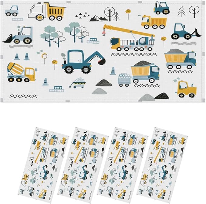 4 Pcs Fluorescent Light Covers for Ceiling Lights Construction Vehicles Machinery Trucks Cranes Cement Mixers Blue Decorative Magnets Light Filters for Office Home Classroom Must Haves 4’ x 2’