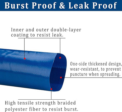 3 in x 100 ft Pool Backwash Hose Heavy Duty Drain Discharge Double PVC Lay flat General Purpose Vinyl Hose, Burst Resistant for Water Transfer Sump Pump Pool Filter (3in 100ft fiber reinforced hose)