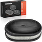 A-Premium Universal 12" Oval Black Air Cleaner Filter Assembly - 8-3/8 "x 2", Oval Black, Full Finned Air Cleaner - Fit For 5-1/8" carburetor neck