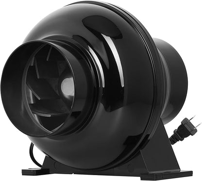 iPower 4 Inch 195 CFM Inline Duct Grow Tent Air Vent Exhaust Booster Blower for Hydroponic Ventilation Circulation, Attic, HVAC, Basements or Kitchens, Low Noise, 4'' Fan Quiet, New, Black