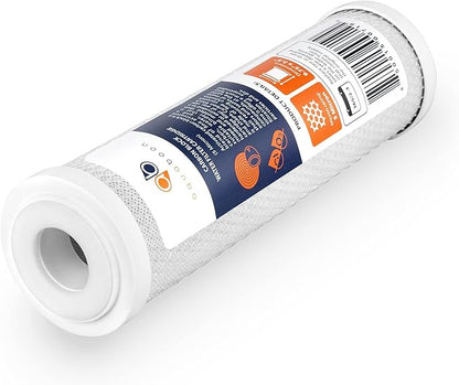 Aquaboon 5 Micron 10 x 2.5 Carbon Block Water Filter Cartridge CTO Whole House Water Filter Replacement Compatible with WHKF-WHWC, FXWTC, 25-PACK