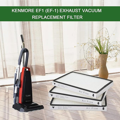 EZ SPARES 3 PCS Compatible with Kenmore EF1 (EF-1) Exhaust Vacuum Filter Compares to 86889 HEPA Filter HEPA Filter Great for Homes …