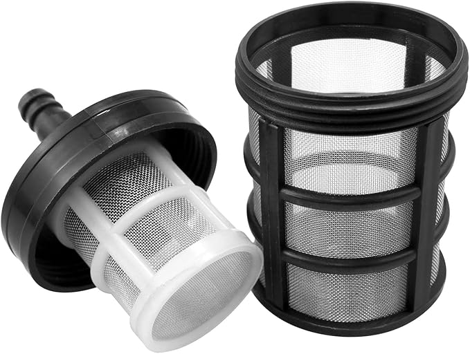 Diameter 3/8 "to 1/2" stainless steel filter upgraded double-layer filter screen compatible with hoses injectors high-pressure cleaners oil pumps or industrial equipment 2PCS
