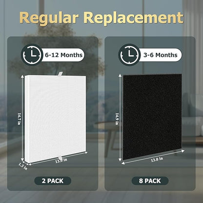 Improvedhand AP-1512HH Filter Replacement for Coway Airmega 200m series AP-1512HH-FP AP-1518R AP-1519P, 4 Pack H13 True High Efficiency Filter Replace Part # 3304899