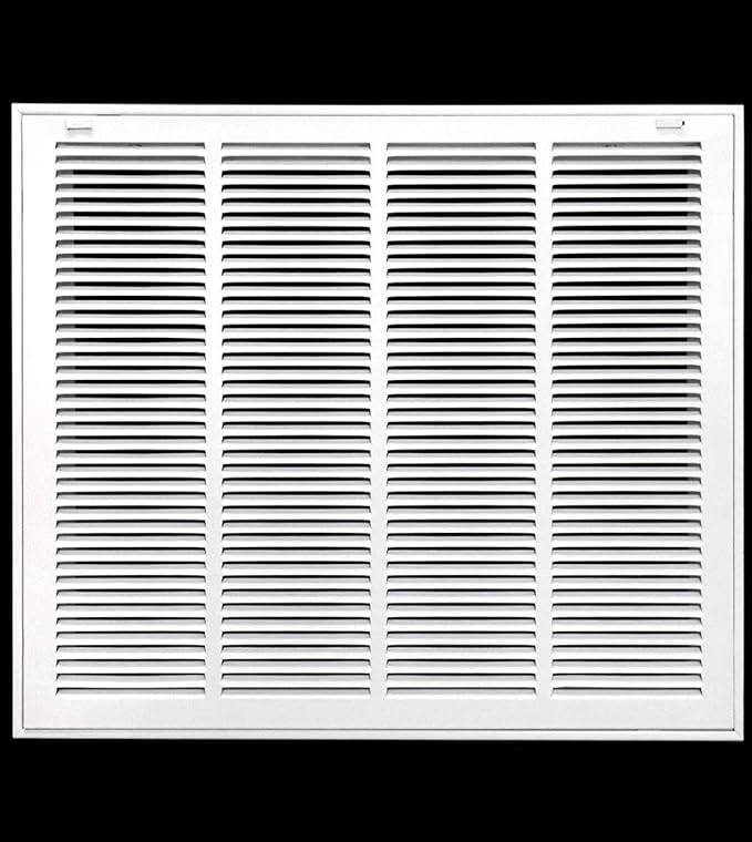 HVAC Premium 24 x 22 Duct Opening Steel Return Air Filter Grille, for 1-inch Filter, Removable Door, Flat Stamped HVAC Vent Cover Grille, Outer Dimensions 26.5 x 24.5