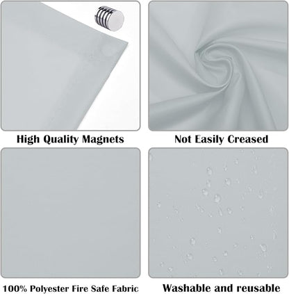 4 Pcs Fluorescent Light Covers - Classroom, Office 4 x 2 Feet Flame Retardant Magnetic Covers for Ceiling Lights Filters (Light Gray)
