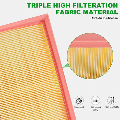 Comb Engine Cabin Air Filter for Lincoln Mkz 2020 2019 2018 2017 2016 2015 2014 2013 (Except Hybrid)