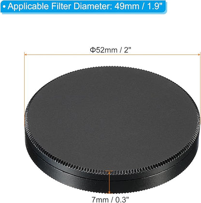 PATIKIL 49mm Lens Cap, 2 Pack Camera Lens Cap Cover Universal Front Metal Lens Filter Stacks Cap Protective Case for 49mm Camera Circular Polarizing Fader ND Filter, Black