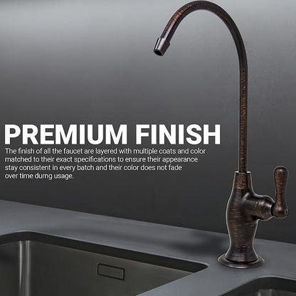 Metpure Non-airgap NSF Certified RO Faucet Reverse Osmosis Drinking Water Filtration System Water Dispenser Spout (Venetian Bronze). Vase Style with Faucet Wrench.