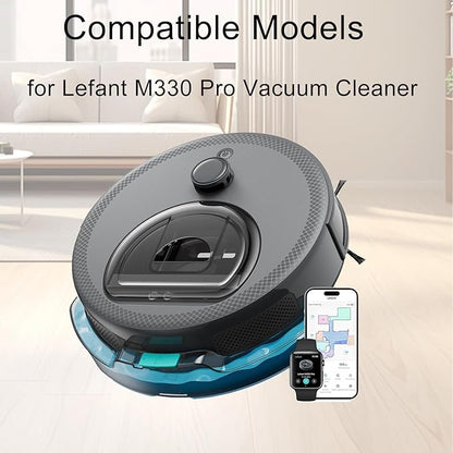 17 Pack Replacement Accessories Kit for Lefant M330 Pro Vacuum Cleaner, 6 Side Brush, 6 HEPA Filter, 4 Mop Pads, 1 Cleaning Brush