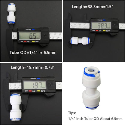 Water purifier adapter, 1/4 "FPT x 1/4" pipe quick connector, outer diameter 1/4 inch quick push plastic pipe connector, suitable for reverse osmosis filtration RODI system 5PC