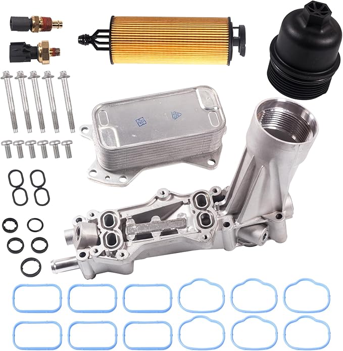 926-959 68105583AF for Dodge Charger Challenger Aluminum Engine Oil Filter Housing 3.6L&MS97204 Chrysler 200 300,Durango Grand Caravan Jeep Cherokee，Wrangler,Ram 1500 2011 2012 2013 2014-2023 926-876