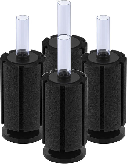 Pawfly Aquarium Bio Sponge Filter Quiet Betta Fry Shrimp and Small Fish Foam Filter for Fish Tanks up to 20 Gallons, 4 Pack