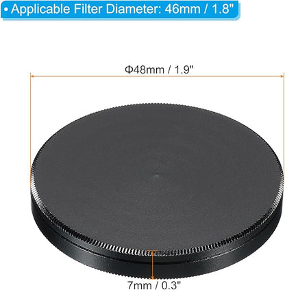 PATIKIL 46mm Lens Cap, 2 Pack Camera Lens Cap Cover Universal Front Metal Lens Filter Stacks Cap Protective Case for 46mm Camera Circular Polarizing Fader ND Filter, Black
