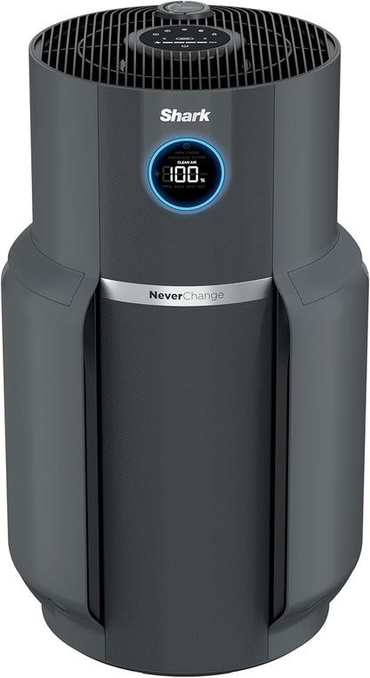 Shark Air Purifier for Home, NeverChange Max, 1,300 sq. ft. for Large Room, Kitchen, Home Office, HEPA-Exceeding Filter, Captures Pollutants, Pet Dander, Dust, Odor, Smoke, and More, HP301, Grey