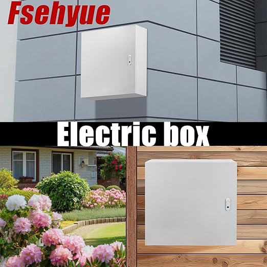 Electrical Box 24 x 20 x 8 Inch Indoor Outdoor Electrical Enclosure Box Steel Junction Box Wall Mounted Universal Electrical Project Box with Safety Locks and Mounting Plates