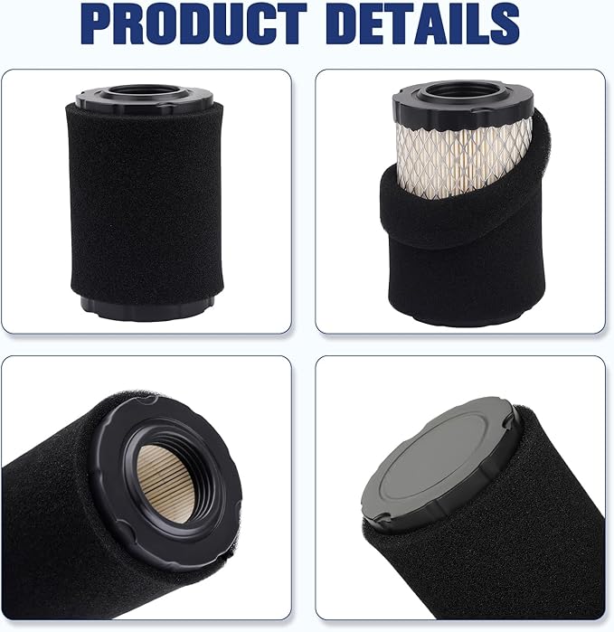 Air Filter Maintenance Kit for Husqvarna YTA18542 YTA22V46 YTA24V48 YTH18542 YTH22V46 YTH2348 YTH24V48 YTH24V54 Z246 Z254 Mower w/ 17.5hp 19.5hp 20hp 21hp B&S Engine