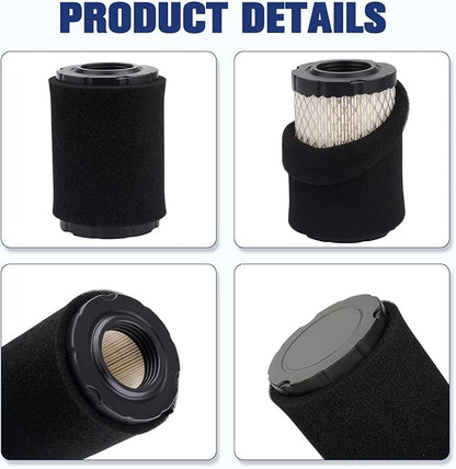Air Filter Maintenance Kit for Husqvarna YTA18542 YTA22V46 YTA24V48 YTH18542 YTH22V46 YTH2348 YTH24V48 YTH24V54 Z246 Z254 Mower w/ 17.5hp 19.5hp 20hp 21hp B&S Engine