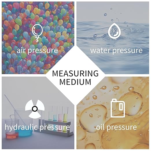0-160 Psi Lead-Free Glycerin Liquid Filled Low Pressure Gauge, 2.5" Dial Size, 1/4" G Lower Mount, 304 Stainless Steel Case, for Water Pipe, HVAC, Water Oil Air Pressure Test