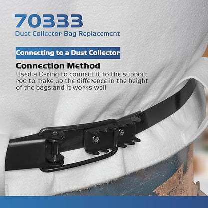 70333 Dust Collector Bag, fit for POWERTEC DC-1512, Vacuum & Dust Collector Bags, Compatible with JET, Grizzly, Shop Fox, Wen, Harbor Freight, 21" x 31", 1 Micron Filter