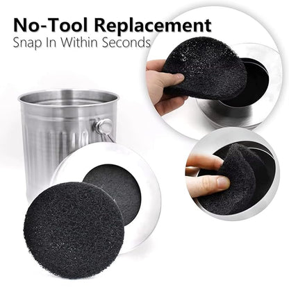 6 Pack Charcoal Filters for Compost Bucket – 6.7 Inch Round Activated Carbon Filters for Countertop Compost Bins – Odor Reducing Replacement Filter Discs for Kitchen Trash Can Lid