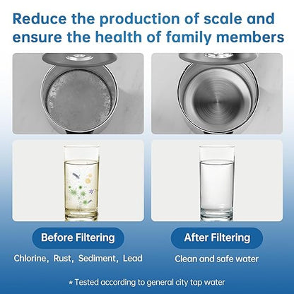 Faucet Water Filter, NSF 42 Certified Sink Water Filter with Blue Light, Remove Chlorine,Odor & Heavy Metals, Fits 15/16“, 13/15”, 3/4" Kitchen Faucets, Filters 100+ Gallons,1* Filter, LJ203