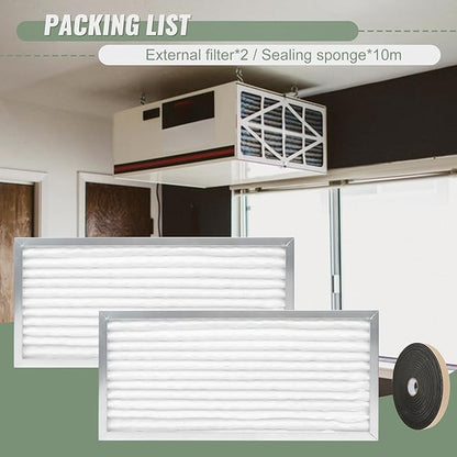 708732 24x12x1 Electrostatic Outer Air Filter Compatible with JET AFS-1000B & AFS-1000C Filtration Systems, 2 Pack, with A Roll of Sealing Sponge Tape
