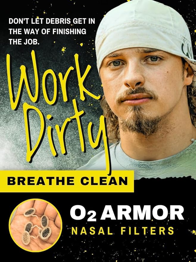 O2 Armor Nose Filters for Welders & Allergies - Nose Filter for Dust - Nasal Filters for Welding - Nose Dust Mask for Construction (30 Pack - 3x10, Size X-Small)