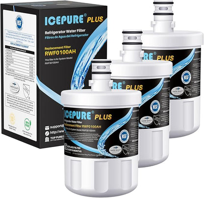 ICEPURE PLUS NSF53&42 Premium 5231JA2002A Refrigerator Water Filter Replacement for LG LT500P, ADQ72910911, ADQ72910901 ADQ72910907, GEN11042FR-08, Kenmore 9890, 469890, LFX25973D, LFX25974ST 3PACK
