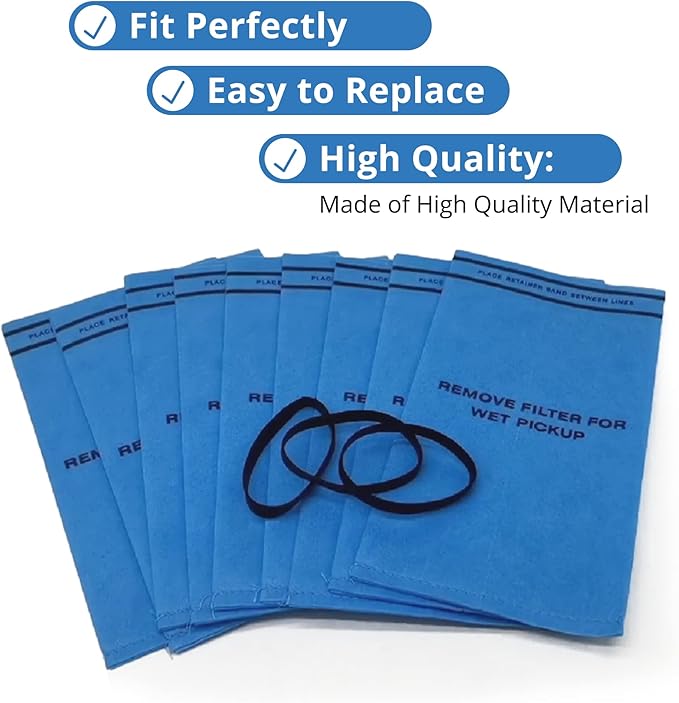 Smilefil 18 Pack Wet Dry Vacuum Filter Bags Compatible with Stinger 2.5 to 5 Gallon WS0255VA, WORKSHOP WS01025F, Craftsman 9-38737, MultiFit VF2000, Select 2-1/2 to 5-Gallon Shop Vac Vacuums