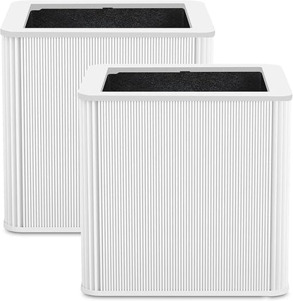 2 Pack 211+ Replacement Filter Compatible with Blue Pure 211+ and 211+ Auto Air Purifier, 2-Stage Filtration System of H13 True Filter & Activated Carbon Filter