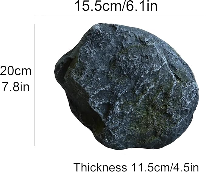 Outdoor Fake Rock Cover Realistic Lightweight Fiberglass Artificial Landscape Boulder Enclosure Protection Dome for Well Pump Septic Tank Electrical Boxes R (K)