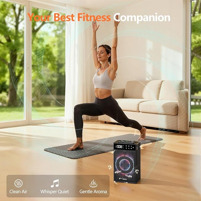 CleanForce Rainbow Cube | World’s First 4-in-1 Space-saving Air Purifier with Bluetooth Speaker, Wireless Charger & Aroma Diffuser | Swiss Tech，over 900ft² Coverage | Ultra-Quiet