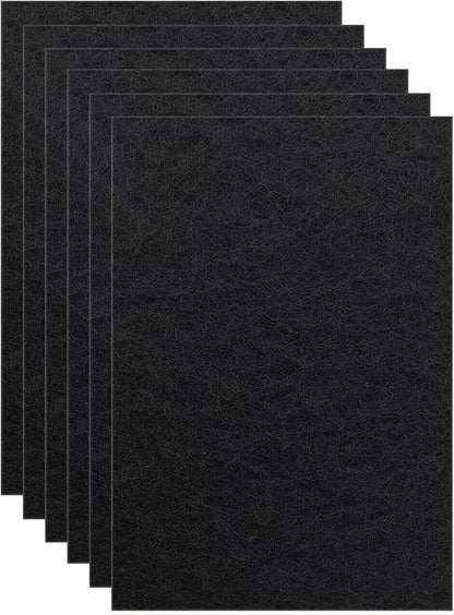 6 Pack Carbon Filters Compatible with Van Ness Cat Litter Box, 4.5 x 6.5Inch Activated Charcoal Replacement Odor Filters for Pureness F6 Zeloite Air Filter
