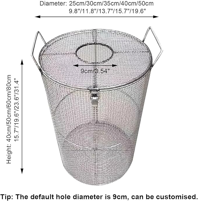 Stainless Steel Pump Filter Cover Water Pump Protective Cover Sump Pump Anti-Clogging Outdoor 1mm Mesh Pump Cover Barrier Durable And Strong For Septic Tanks Farm Irr(Size:50x80cm/19.6"x31.4",Color:B)