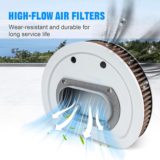 Motorcycle Air Filter 29462-99 1011-4208 High Flow Intake Cleaner Accessories for Harley 1999-2001 Electra Glide, Road King and Road Glide Models (Orange)