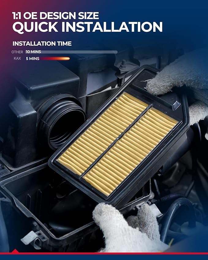 KAX Engine Air Filter, CA9361 Replacement for Acura MDX V6 3.5L 2001 2002-2006, Honda Pilot V6 3.5L 2003 2004 2005 2006 2007 2008, Advanced Air Filter Media, Increased Acceleration