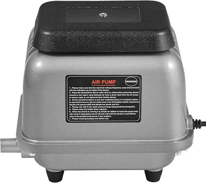 VEVOR Linear Air Pump, 90L/Min Air Flow Septic Aerator Pump, Aeration System for 1/4 Acre 10 FT Deep Ponds, Water Gardens, Waste Treatment, Septic Tanks, Aquariums, Seafood Restaurants, Fish Farms