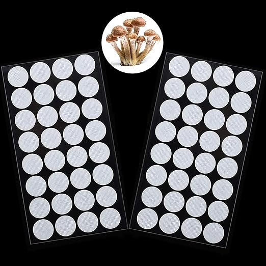 Zonon 64 Pieces Synthetic Filter Paper Stickers 20 mm 0.3 ?m Synthetic Filter Disc Tape Mushroom Applied Under Wide Mouth Mason Jar for Mushroom Cultivation