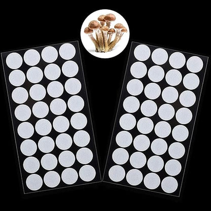 Zonon 64 Pieces Synthetic Filter Paper Stickers 20 mm 0.3 ?m Synthetic Filter Disc Tape Mushroom Applied Under Wide Mouth Mason Jar for Mushroom Cultivation