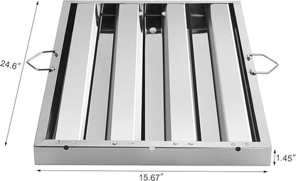 New Star Foodservice 54330 Stainless Steel Hood Filter, 16" W x 25" H