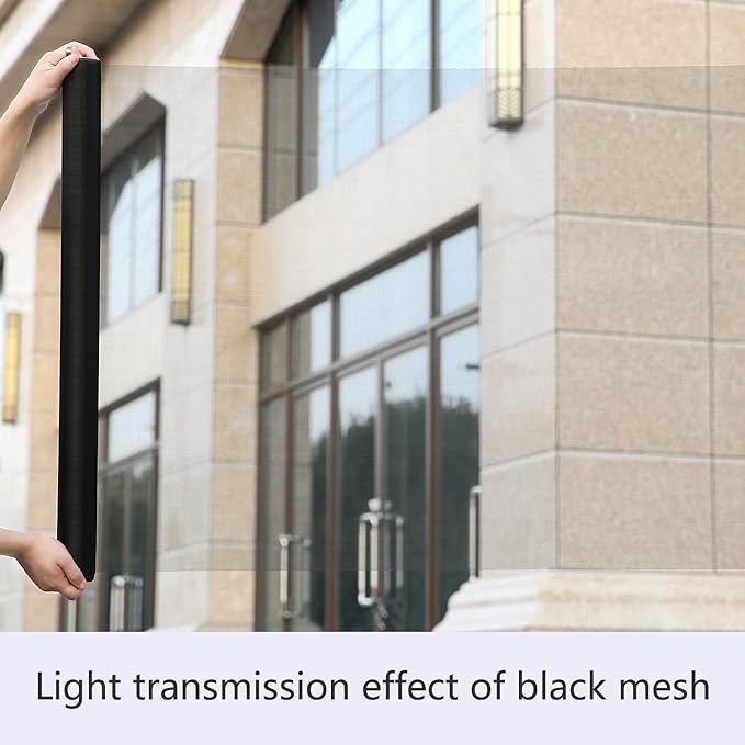 20x20 Mesh Window Screen mesh High Light Transmission, Durable Netting for Doors & Windows Easy Install/DIY-Friendly 【Black, 40''X125''（102X320cm)】
