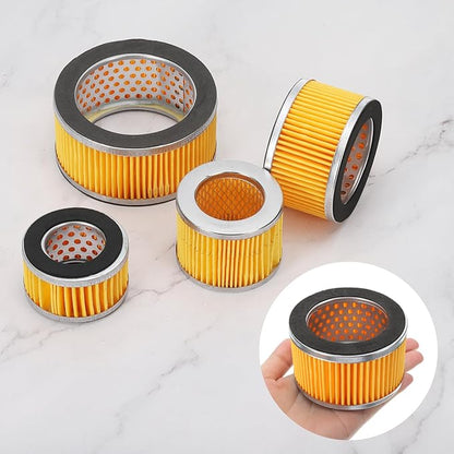 PATIKIL 3.2 x 2 Inch Air Compressor Intake Paper Filter 4 Pack Piston Type Air Filter Elements Replacement for Blowers Generators Filter Particles to Reduce Noise, Yellow