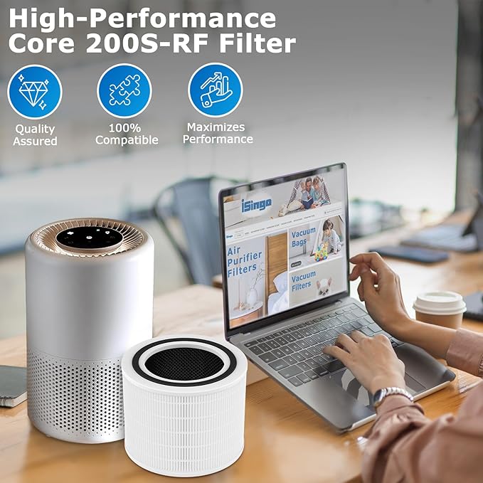 Core 200S-P Replacement Filter Compatible with LEVOIT Core 200S Smart WiFi Air PuriFier, Core 200S-RF Air Filter, White, 3 Pack