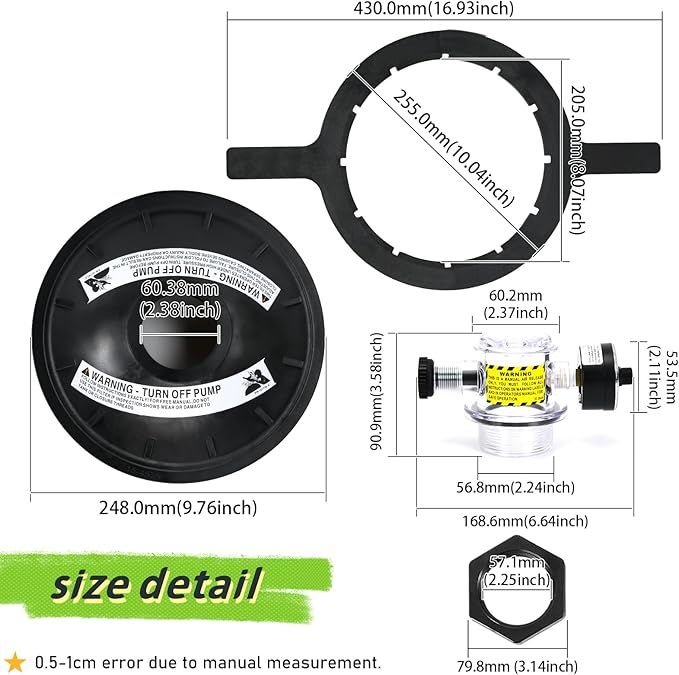 154856 8-1/2 inch Black Buttress Thread Closure Replacement Compatible with Pentair Triton Pool and Spa Sand Filter TR100 TR140 TR100C TR140C TR100C-3 TR140C-3