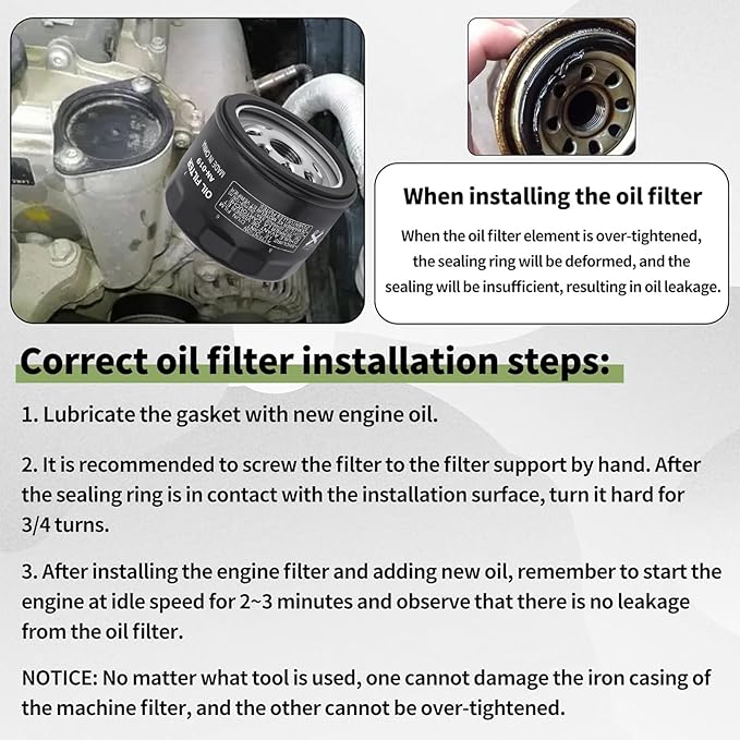 49065-0721 Oil Filter Compatiable with Kawasaki FR541V FR600V FR651V FR691V FR730V FS481V FS541V FS600V FS651V FS691V FS730V FX481V FX541V FX600V FX651V FX691V FX730V Engines 49065-7007 (2PCS)