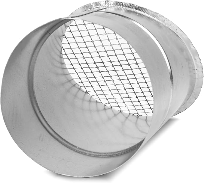 Repa Market 4” Inch Outlet Vent Cover with Mesh - Round Outdoor Air Take-Off with Steel Screen – Angled Galvanized Steel Exhaust End Cap with Rain Cover